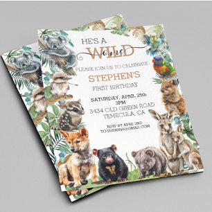 Papier Bébé animal australien sauvage anniversaire kangou