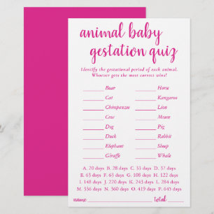 Papier Bébé animal simple   Jeu de gestation rose chaud