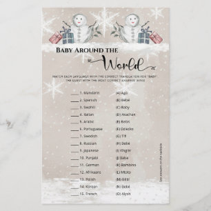Papier Bébé autour du monde Baby shower de Snowman