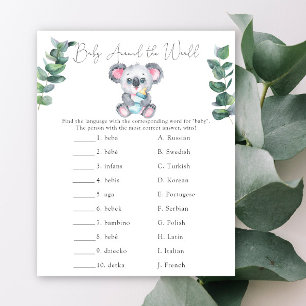 Papier Bébé autour du monde - Baby Shower Koala