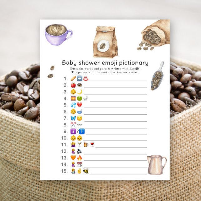 Papier Bébé brasse baby shower Emoji jeu d'image (Créateur téléchargé)