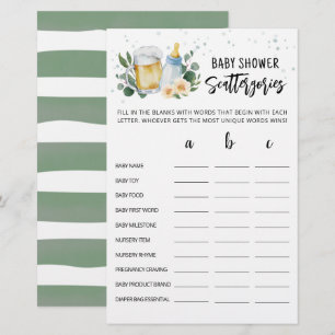 Papier Bébé brasse Baby shower Scattergories Jeu