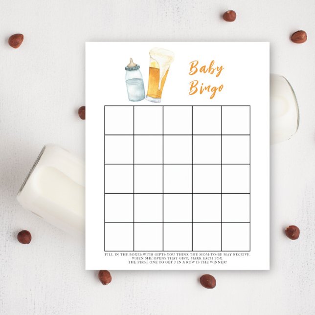 Papier Bébé brasse bière Baby shower jeu de bingo (Créateur téléchargé)