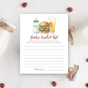 Papier Bébé brasse de la bière - Baby bucket list