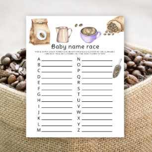 Papier Bébé brasse du café - Baby nom race jeu