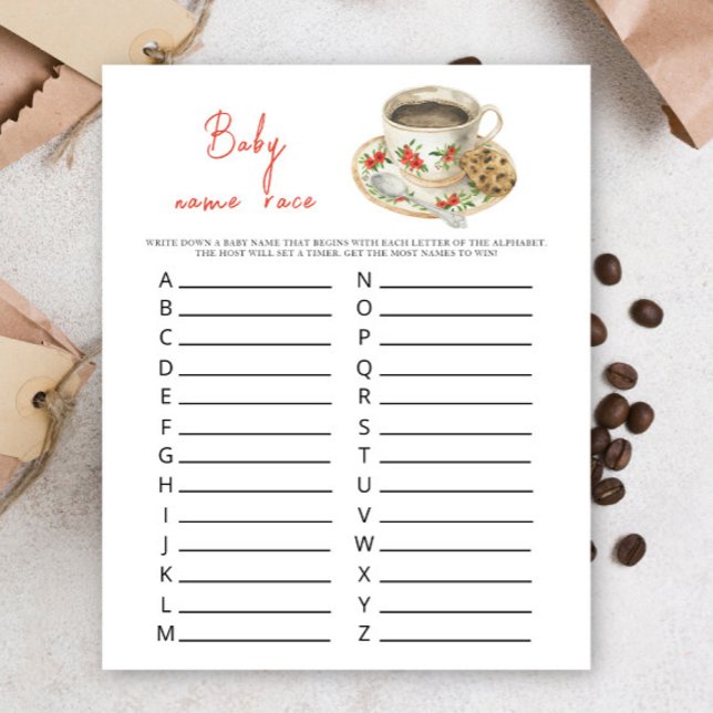 Papier Bébé brasse du café - Baby nom race jeu (Créateur téléchargé)