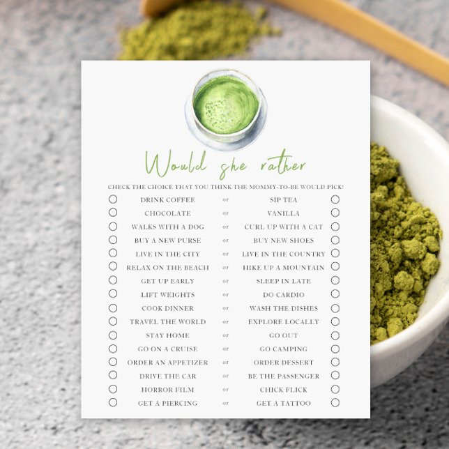 Papier Bébé brasse Matcha Voudrait-elle plutôt (Créateur téléchargé)