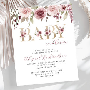 Papier Bébé budget dans le Baby shower Bourgogne en fleur