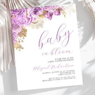 Papier Bébé budget en Fleur Lilac Baby shower floral