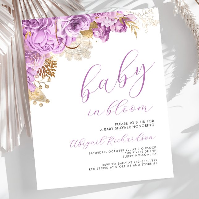 Papier Bébé budget en Fleur Lilac Baby shower floral (Créateur téléchargé)