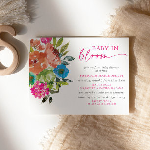 Papier Bébé budget en fleur rose Baby shower floral fille