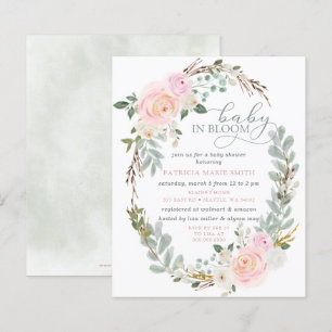 Papier Bébé budget en fleur rose Baby shower floral fille