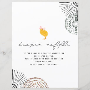 Papier Bébé Chick rose Baby shower de la chaudière Raffle