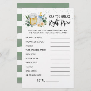 Papier Bébé de verdure est à l'intuition juste prix jeu