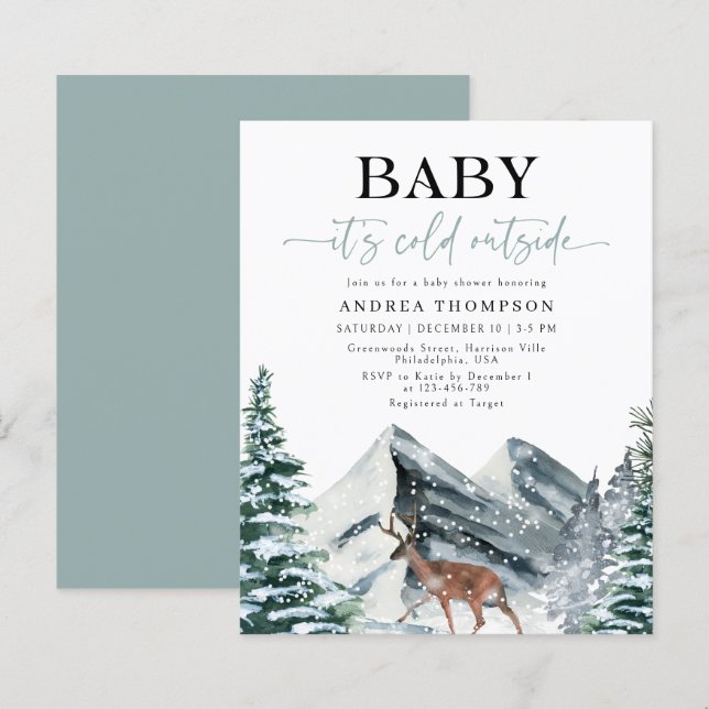 Papier Bébé d'hiver budget Il fait froid à l'extérieur du (Devant / Derrière)