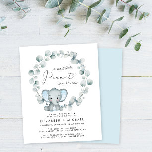 Papier Bébé Eléphant mignon garçon Couples douche Invitat