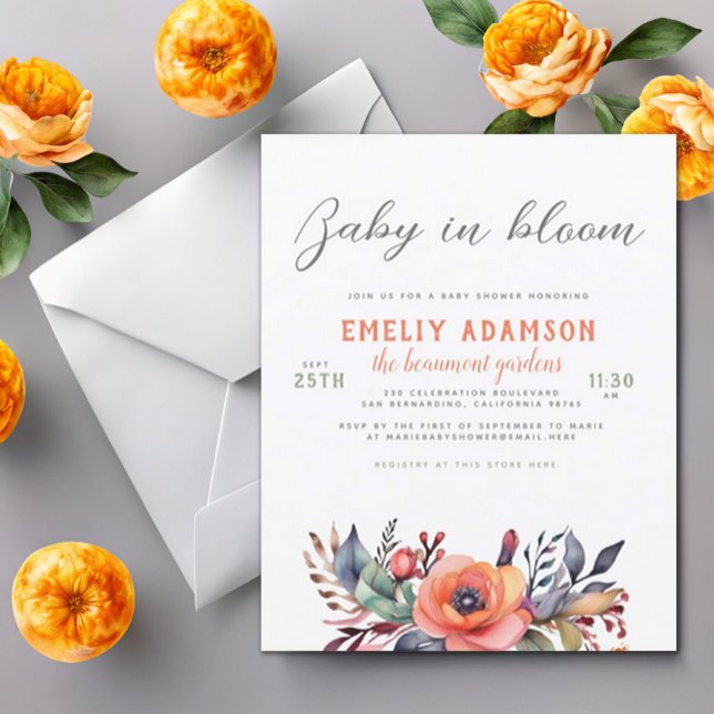 Papier Bébé en Fleur Cute Peach Garden Rustique (Créateur téléchargé)