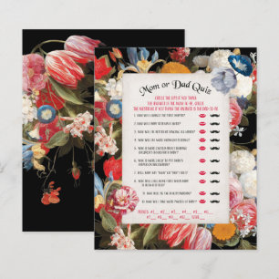 Papier Bébé en Fleur Maman ou Papa jeu de Baby shower Qui