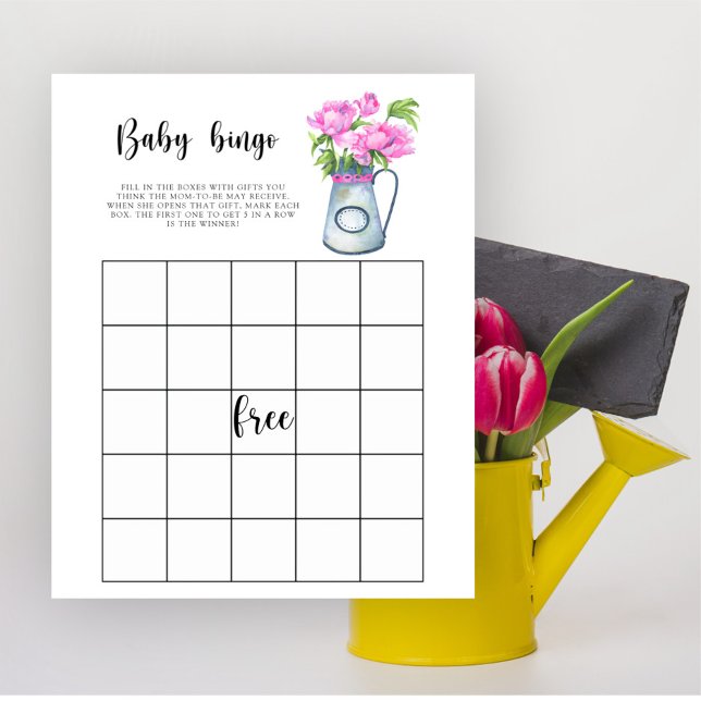 Papier Bébé en fleurs ! Baby shower jeu de bingo (Créateur téléchargé)