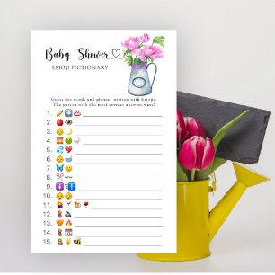 Papier bébé en fleurs - jeu de pictionary emoji bébé