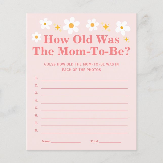 Papier Bébé en fleurs Quel âge la mère avait-elle à jouer (Devant)