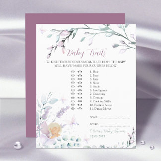 Papier Bébé | Fleur d'aquarelle du jeu de Baby shower