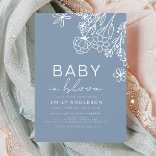 Papier Bébé Fleur sauvage budget en Fleur Bébé Dusty Bleu