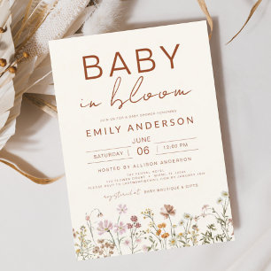 Papier Bébé Fleur Sauvage en Fleur Fête de Naissance en T