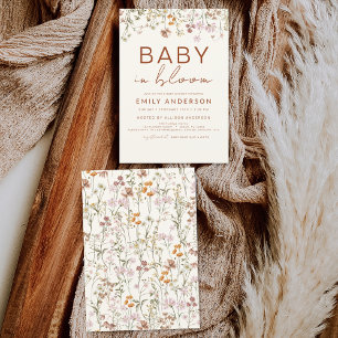 Papier Bébé Fleur Sauvage en Fleur Fête de Naissance en T