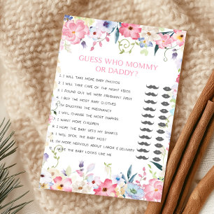 Papier Bébé Floral en Fleur Jeu Devinez qui est Maman ou