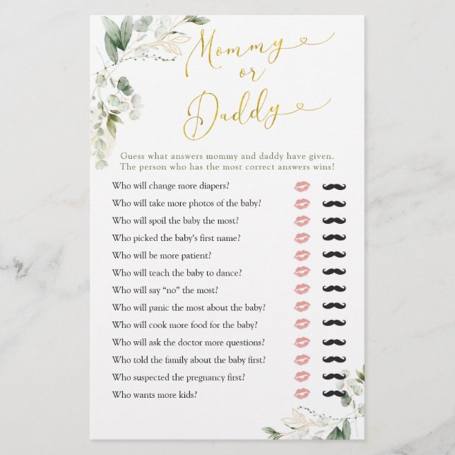 Papier Bébé géométrique verdoyant en Fleur maman ou papa (Devant)