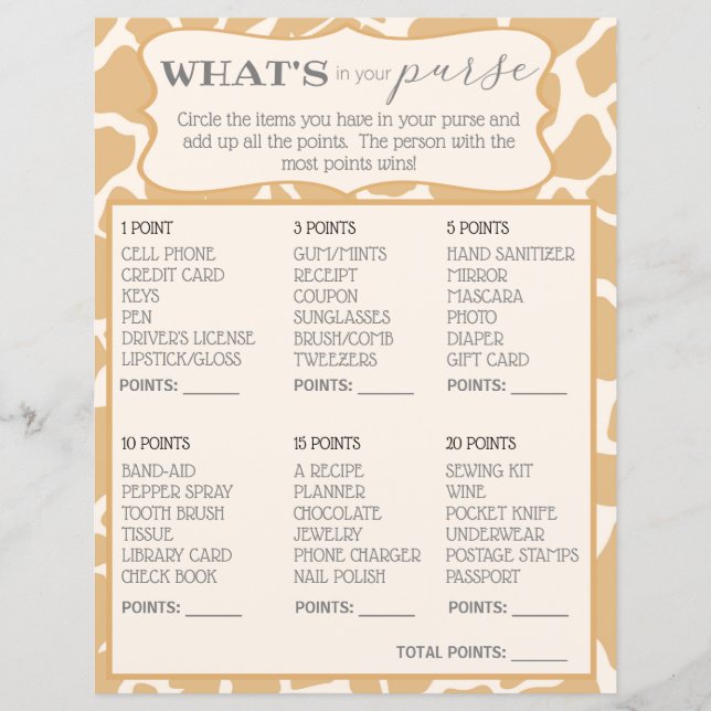 Papier Bébé girafe garçon beige Qu'est-ce qu'il y a dans  (Devant)