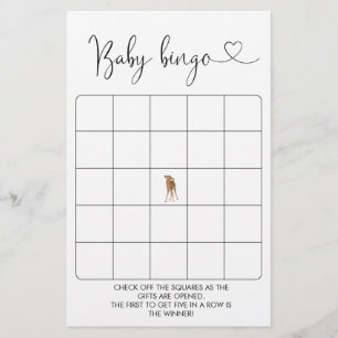 Papier Bébé Il fait froid dehors Baby shower Jeu de Bingo