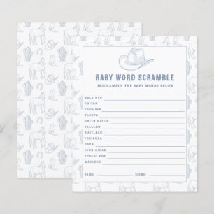 Papier Bébé Mélange de Mots Cow-Boy Baby Shower