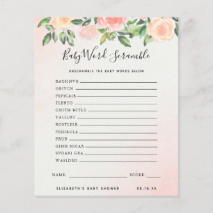 Papier Bébé Mot Scramble Jeu Baby shower