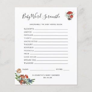 Papier Bébé Mot Scramble   Jeu Baby shower