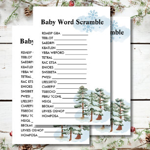 Papier Bébé Mot Scramble Jeu hiver Snowflake