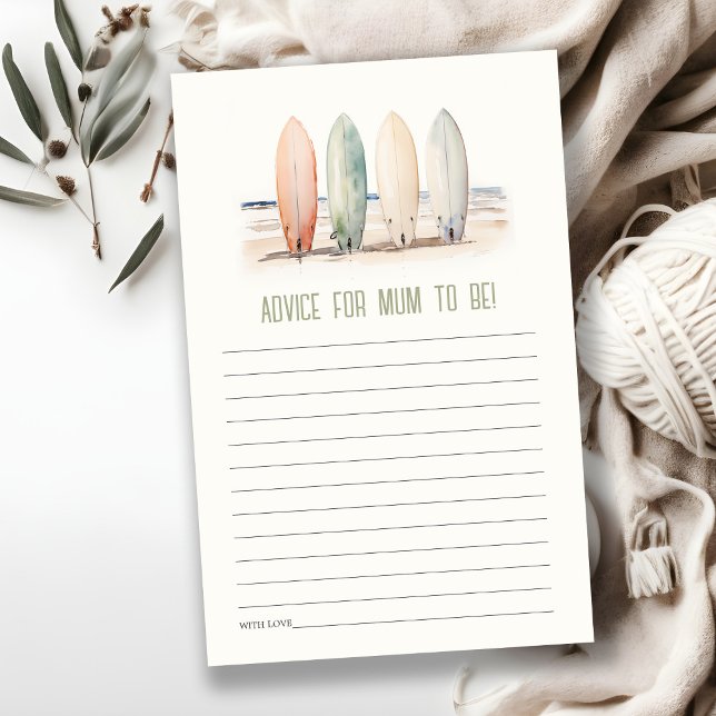 Papier Bébé neutre à bord Surfboard Conseils Baby shower (Créateur téléchargé)