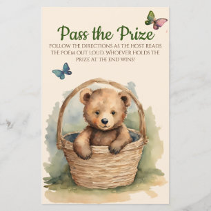 Papier Bébé Ours Baby shower Passez le jeu du prix