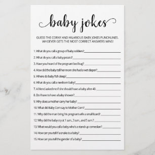 Papier Bébé plaisanteries jeu de Baby shower avec réponse