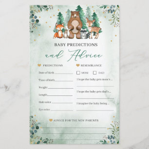 Papier Bébé prédictions et conseils jeu de Baby shower
