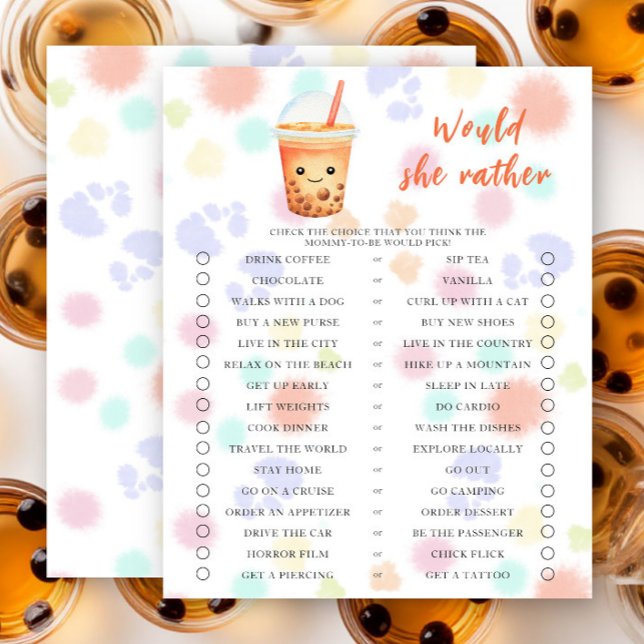 Papier Bébé prépare du bubble tea Lequel préfèrerait-elle (Créateur téléchargé)