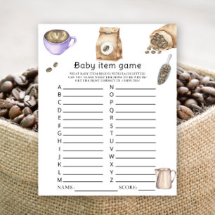 Papier Bébé prépare du café Baby shower Jeu d'objet pour 