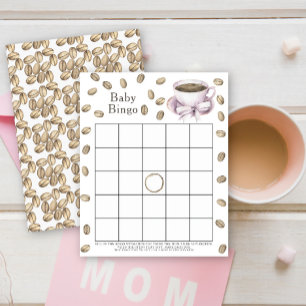 Papier Bébé prépare du café Jeu de bingo pour baby shower