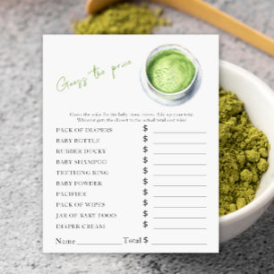 Papier Bébé prépare un matcha - Jeu de devinette de prix