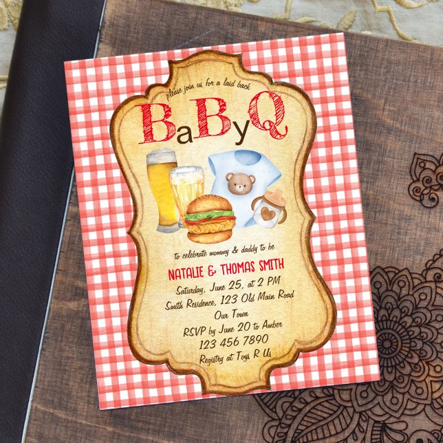 Papier Bébé Q barbecue barbecue budget baby shower invita (Créateur téléchargé)