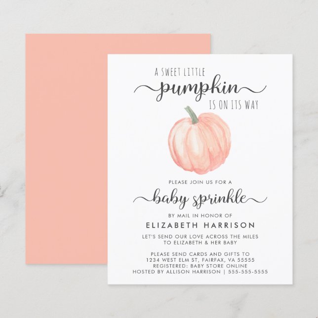 Papier Bébé Saupoudré Par Mail Orange Citrouille (Devant / Derrière)