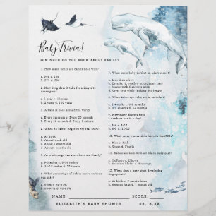Papier Bébé Trivia   Jeu Baby shower