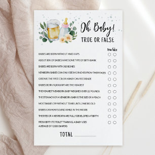 Papier Bébé Verdure Brasseur Jeu de vrai ou faux Rose