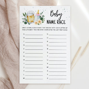 Papier Bébé verdure prépare jeu de course de noms de bébé